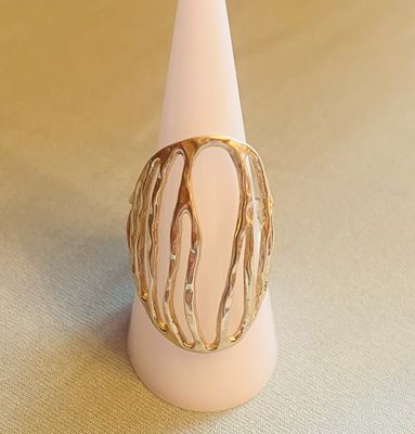 Large Adjustable Coral Branches Ring