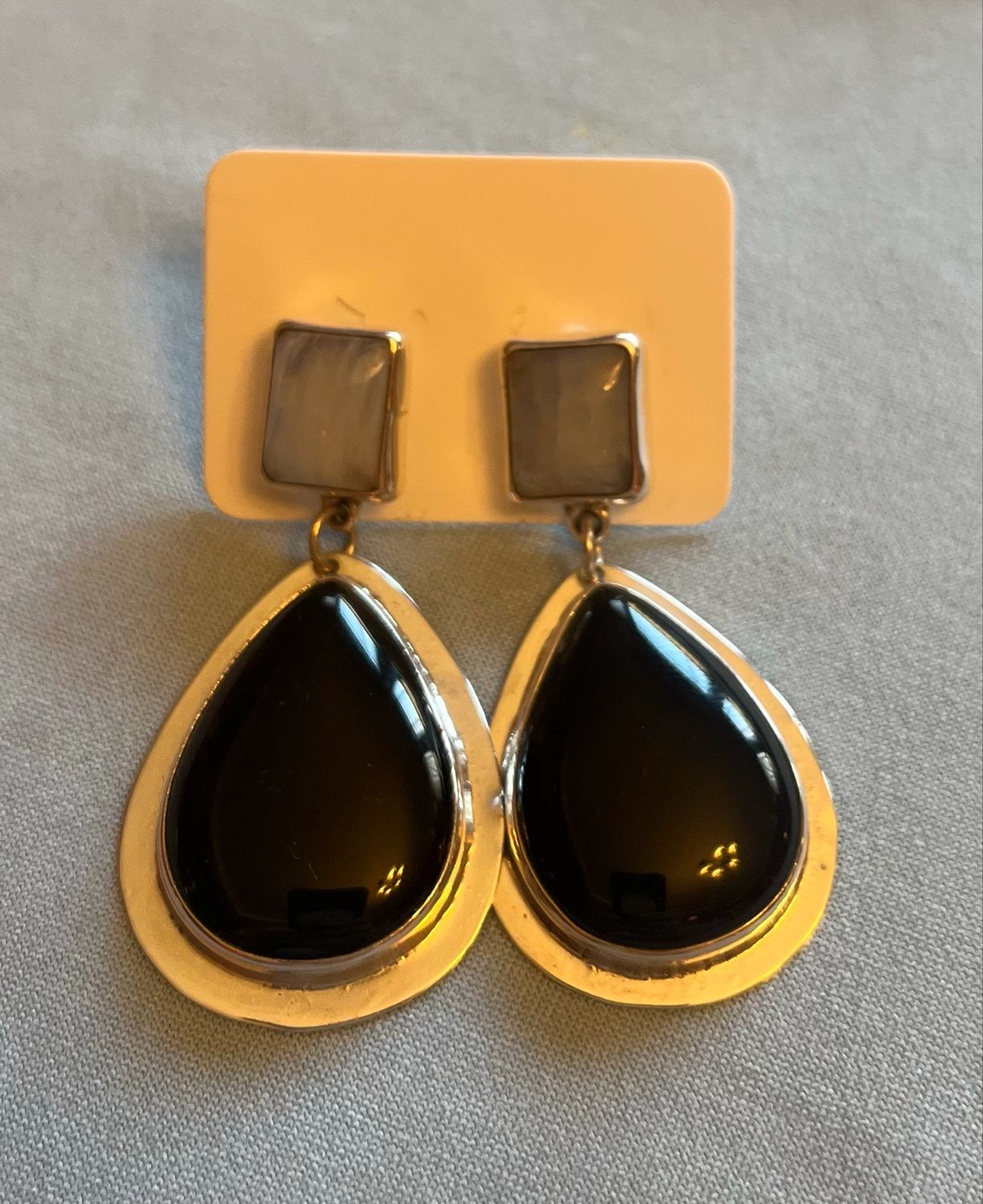 Onyx &amp; Moonstone Earrings