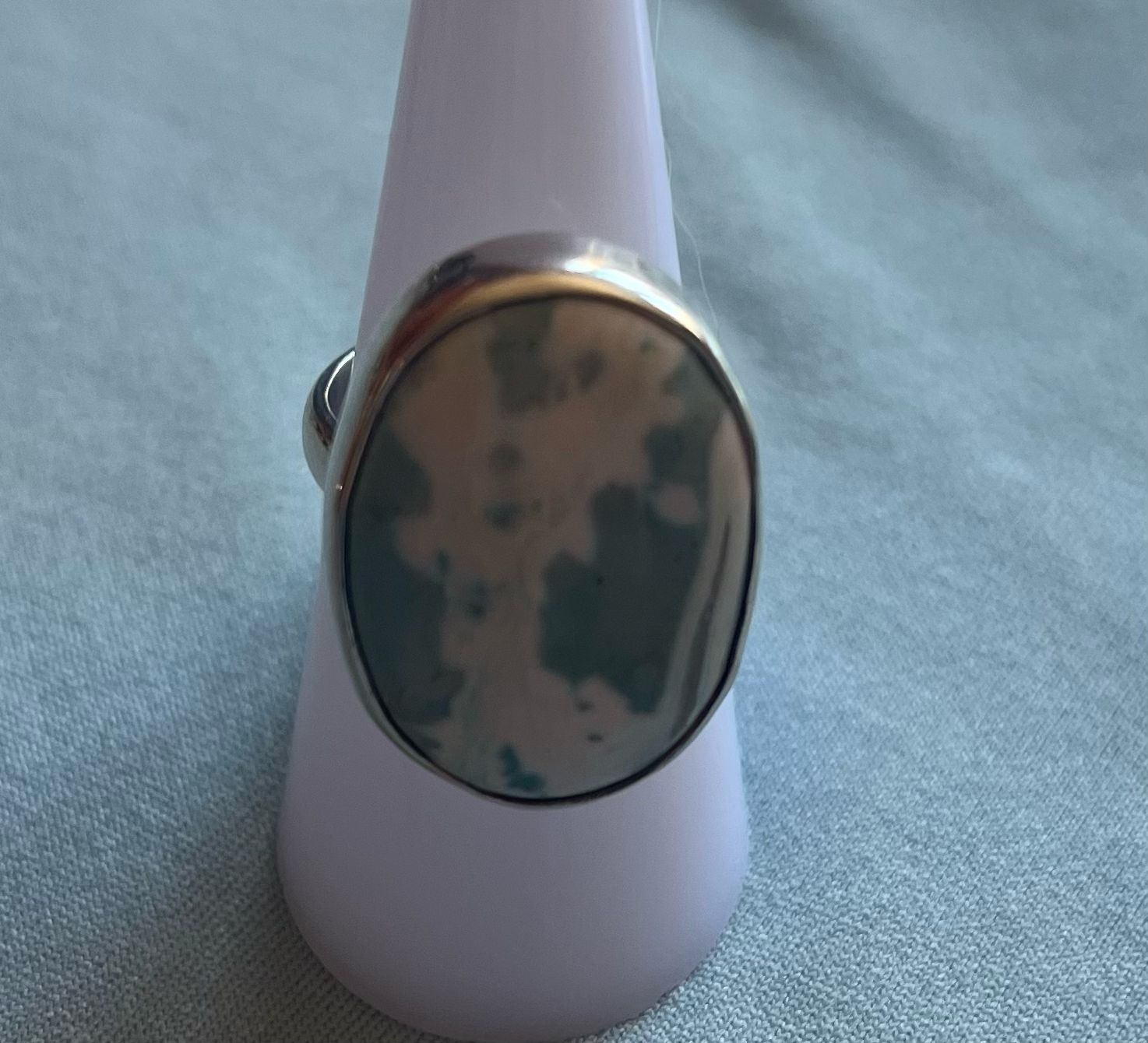 Untumbled Larimar Ring Size 7.5