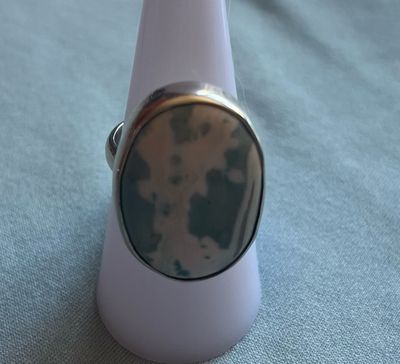 Untumbled Larimar Ring Size 7.5