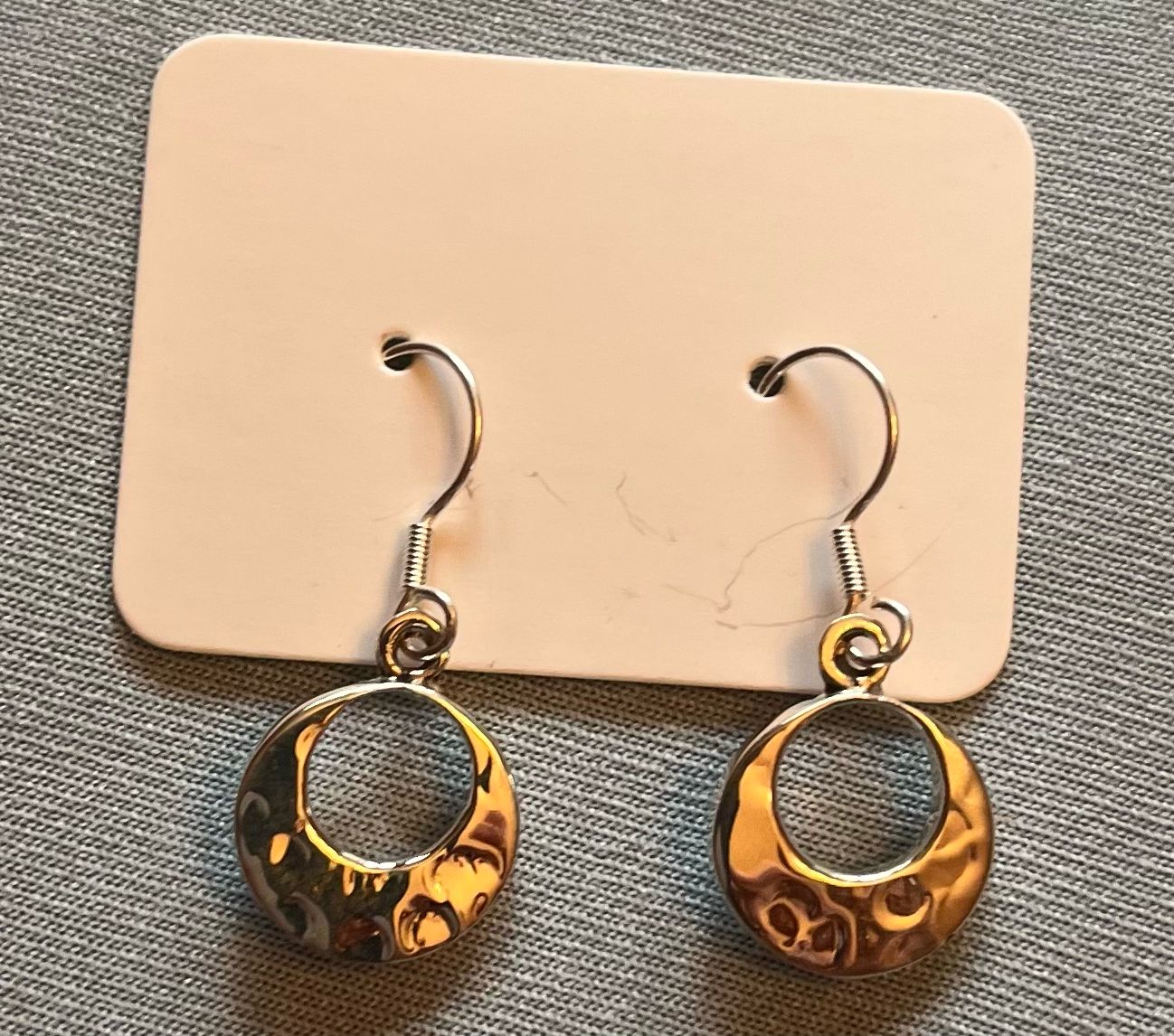 Small Hammered O Earrings
