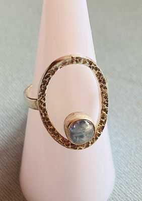 Moonstone in Oval Ring Size 8