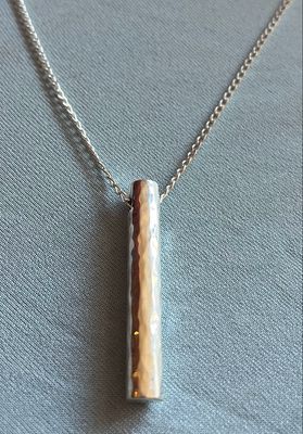 Hammered Solid Bar Necklace