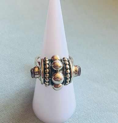 Amethysts On The Side Ring Size 7.5