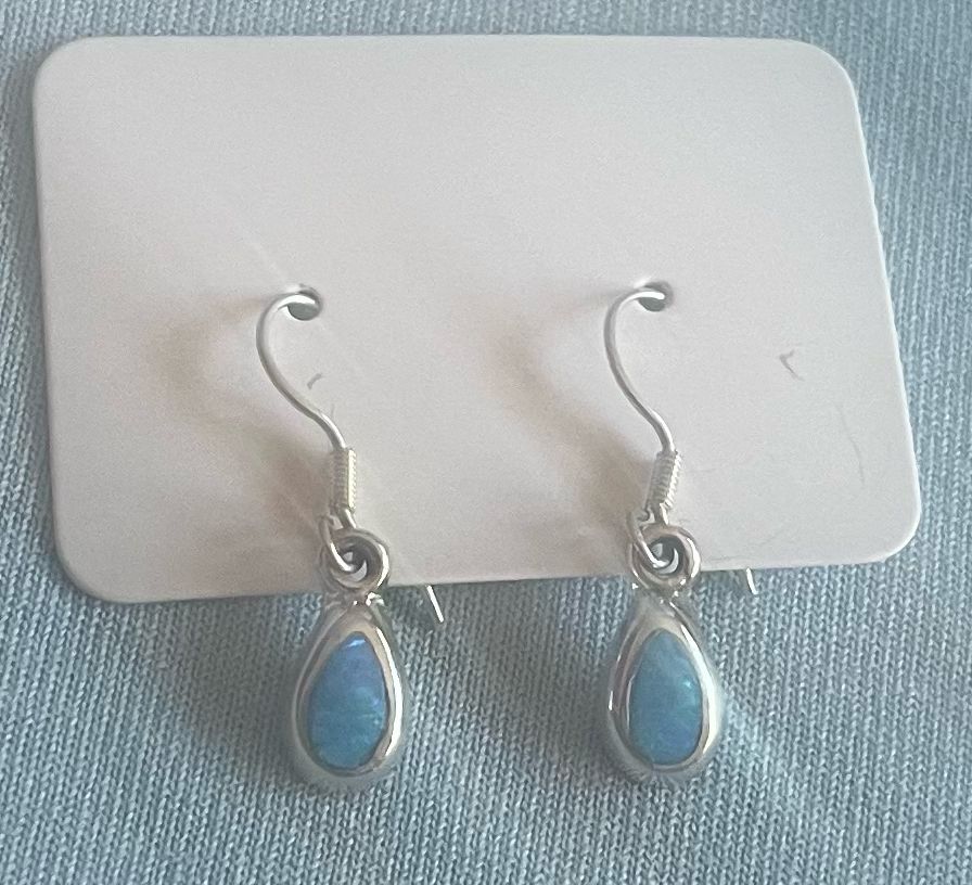 Small Blue Lab Opal Teardrops