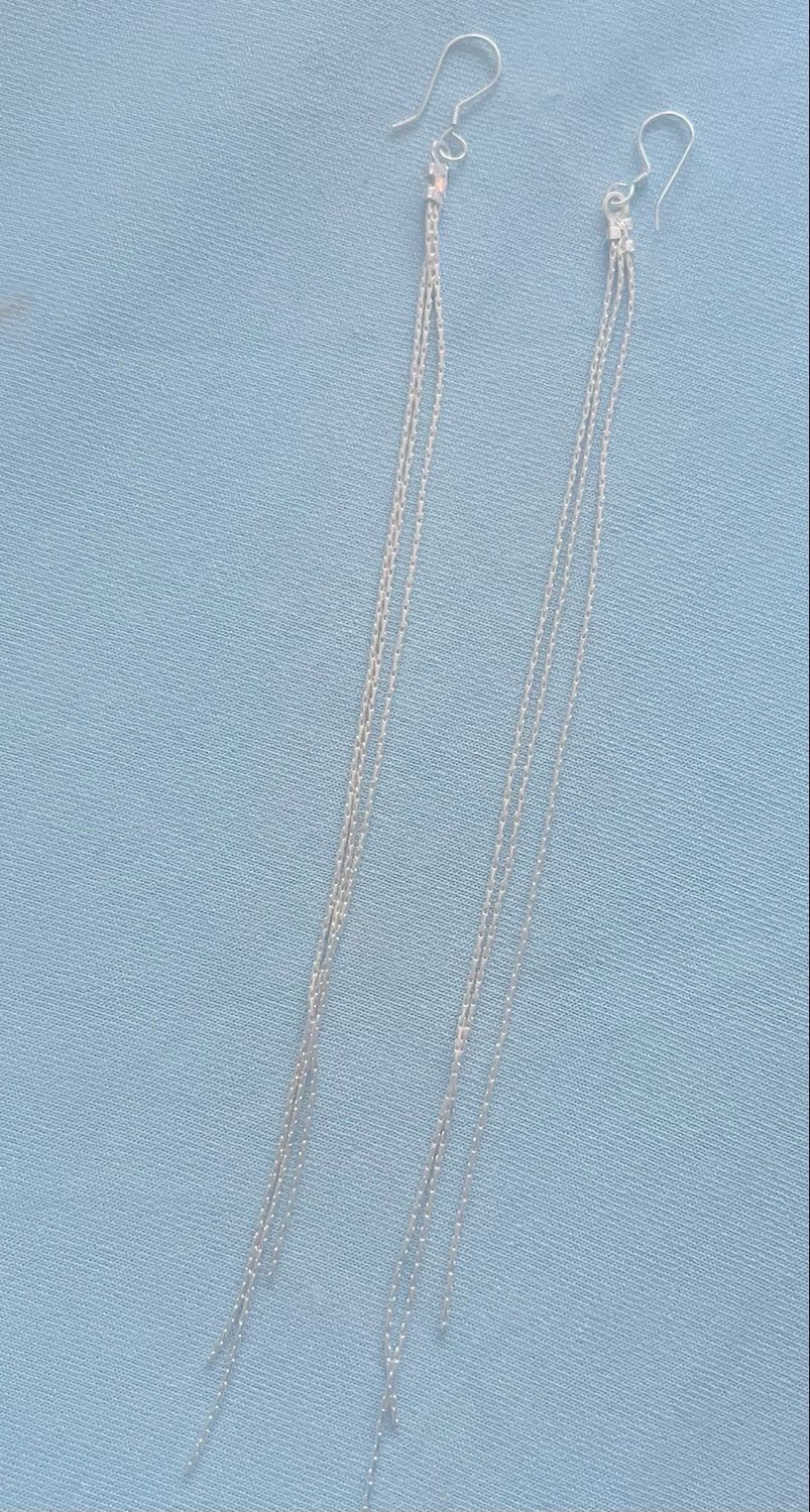 Very Long Very Skinny Chains Earrings