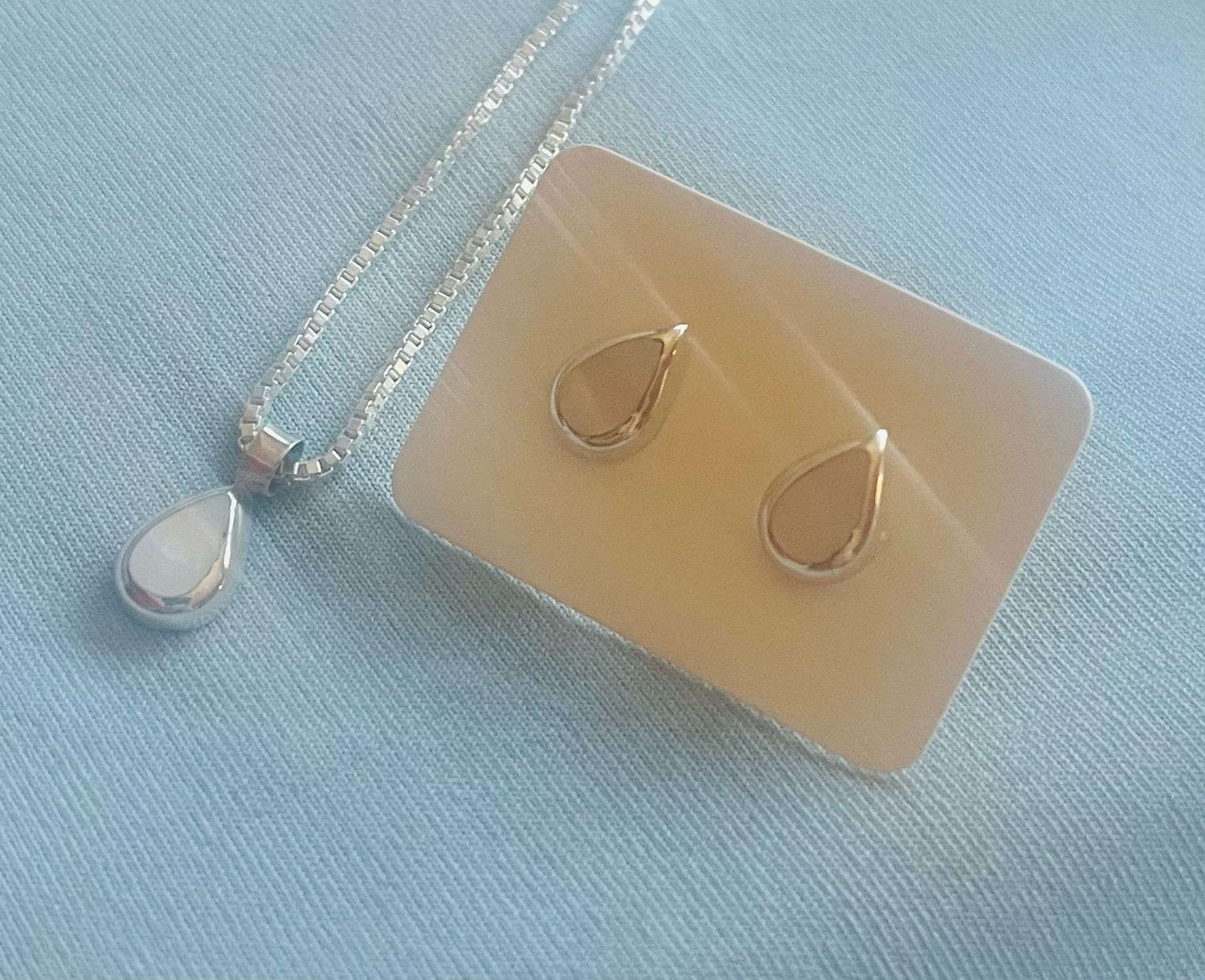 Tiny White Lab Opal Teardrops