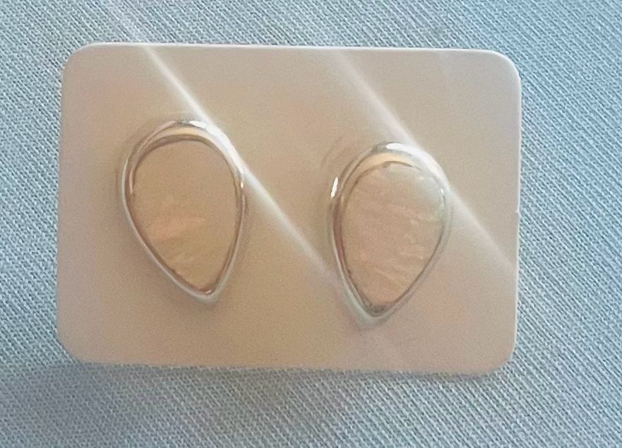 White Lab Opal Post Earrings