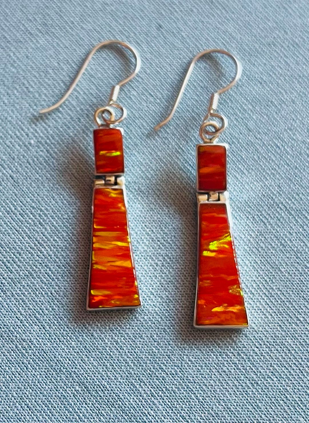 Orange Lab Opals With Hinge