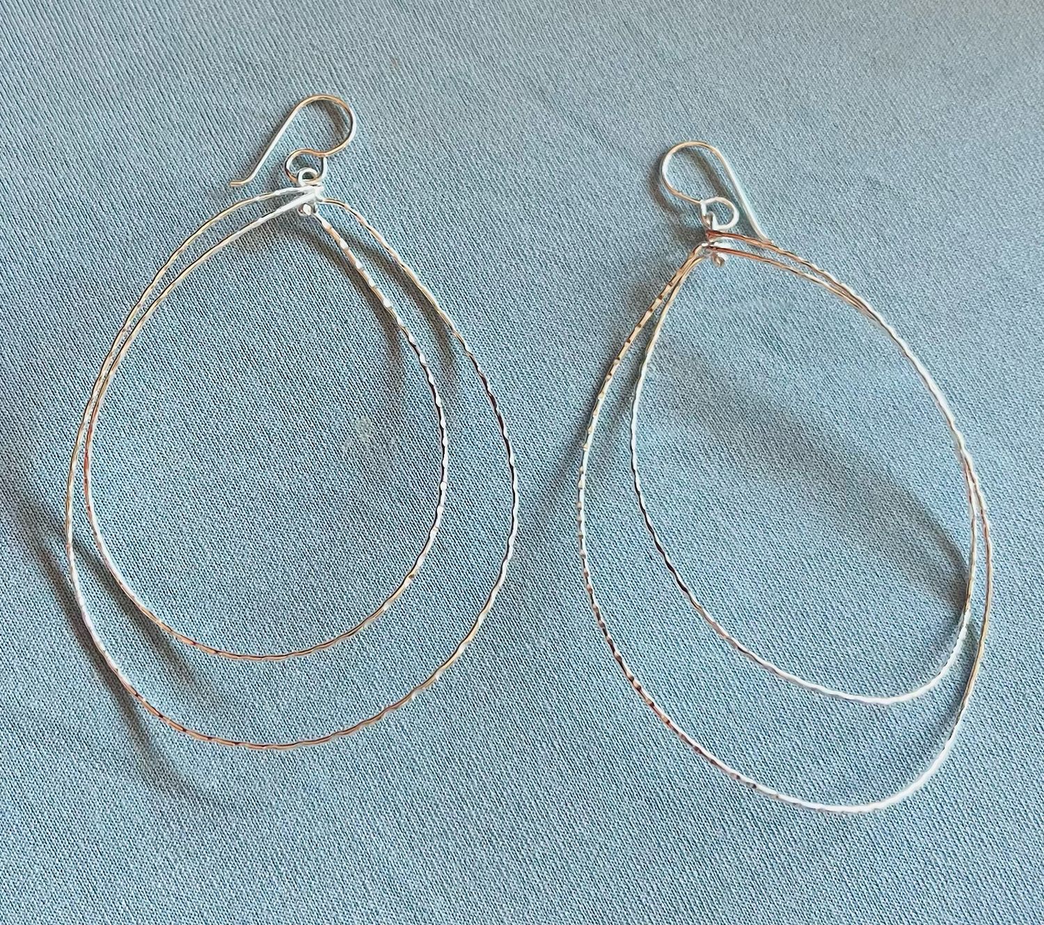 Large Light Thin Ovals Earrings