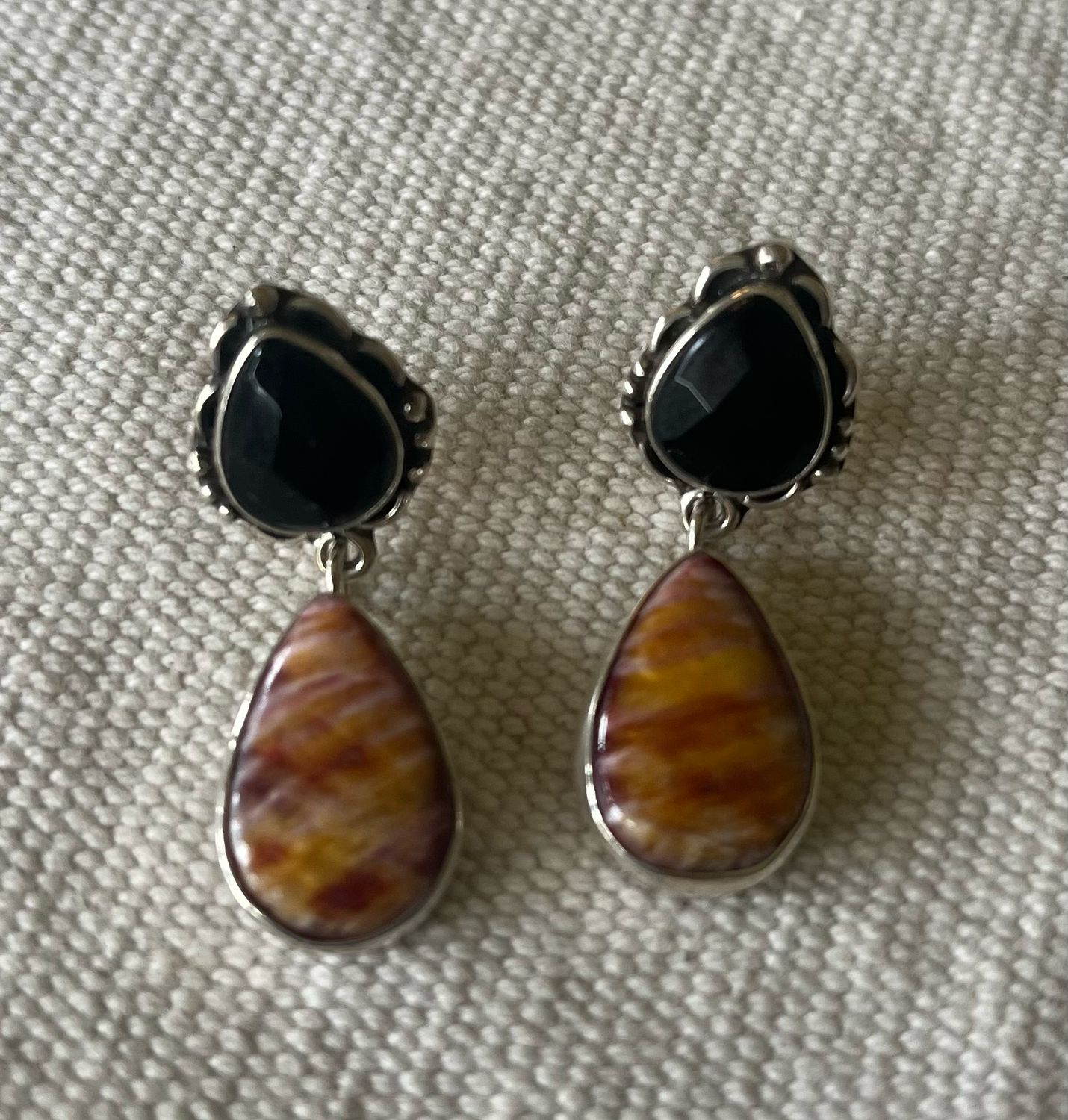 Mookaite Jasper &amp; Onyx Earrings