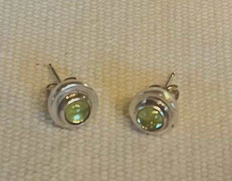 Peridot Post Earrings