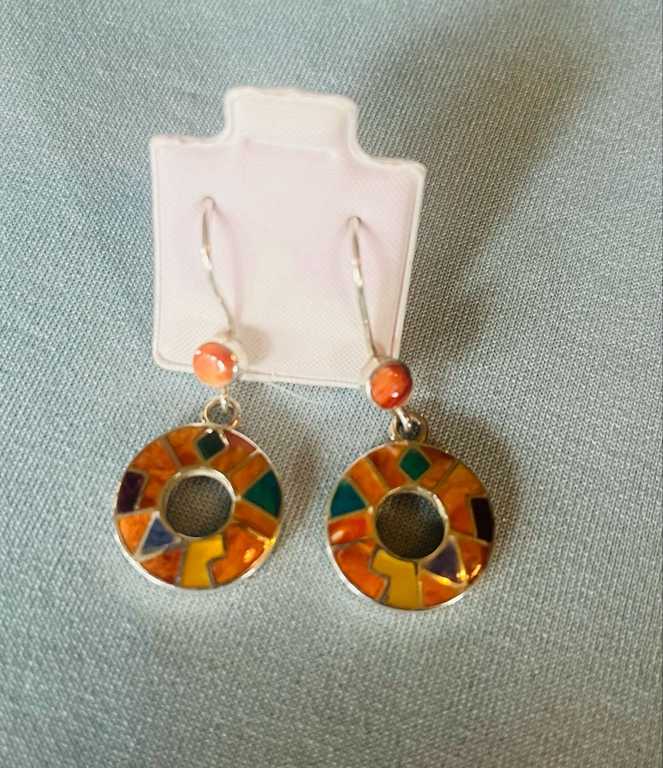 Colorful Stones Circles Earrings