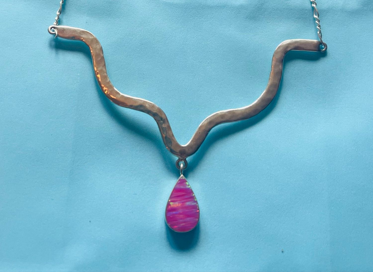Pink Lab Opal Necklace