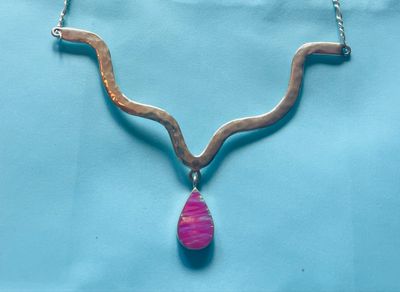 Pink Lab Opal Necklace