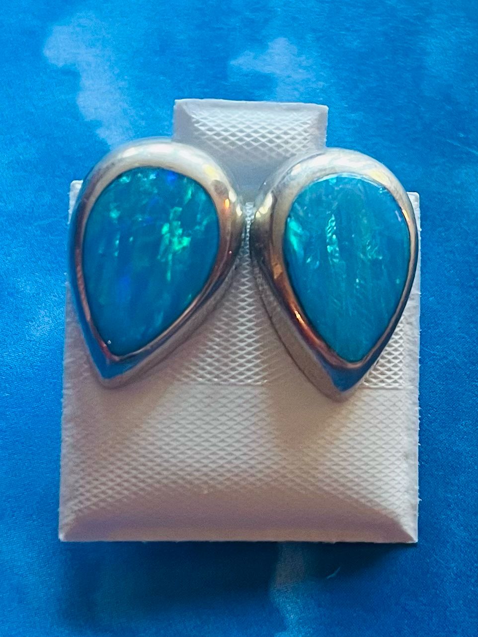 Blue Lab Opal Post Earrings