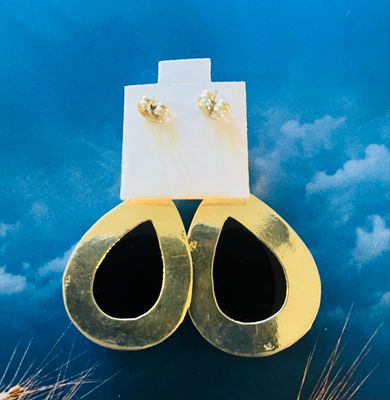 Onyx &amp; Moonstone Earrings