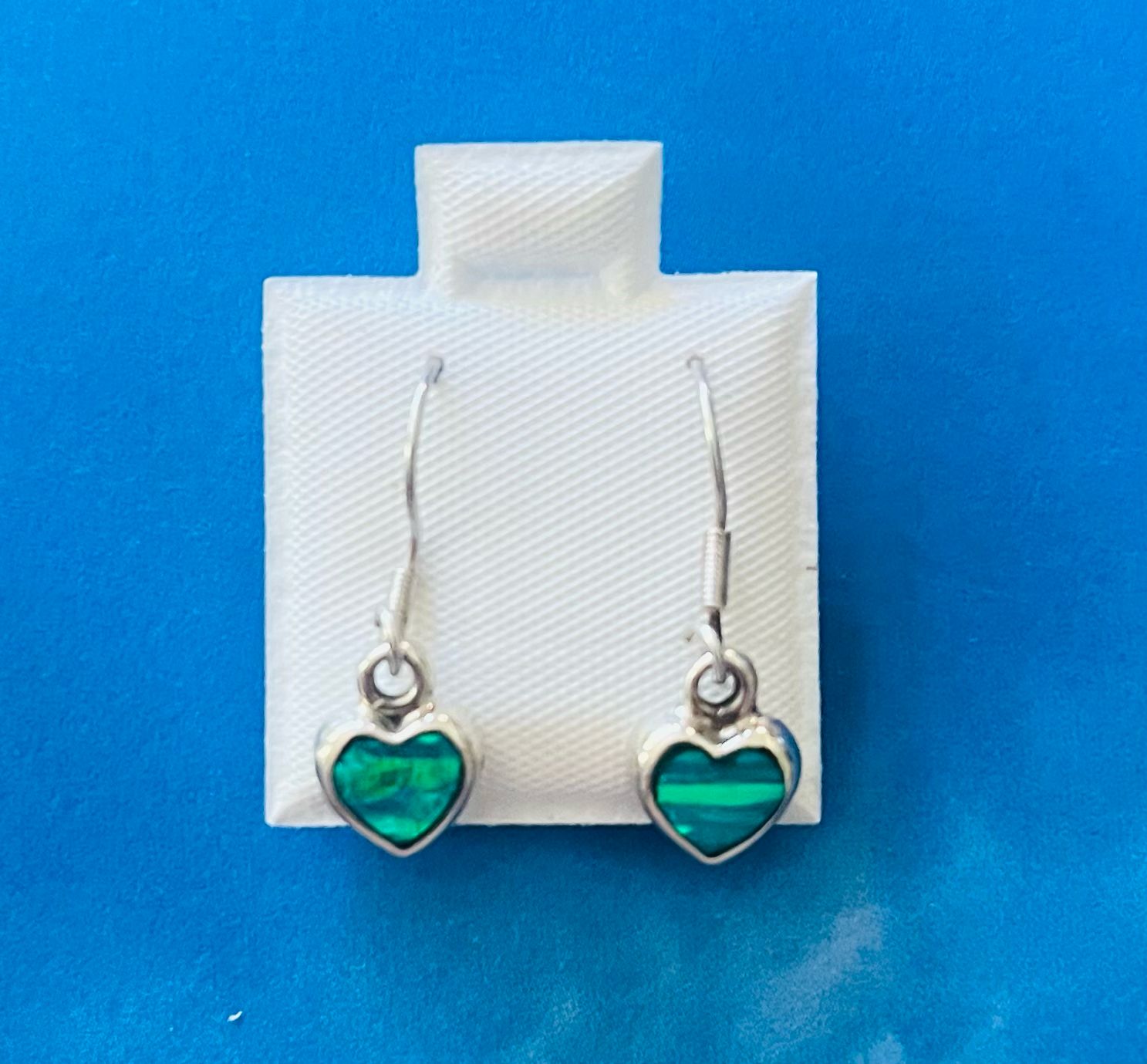 Mini Green Lab Opal Heart Earrings