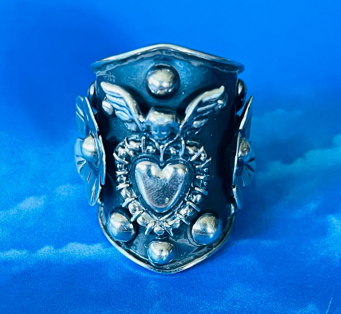 Large Oxidized Milagro Ring Size 8 up to 9