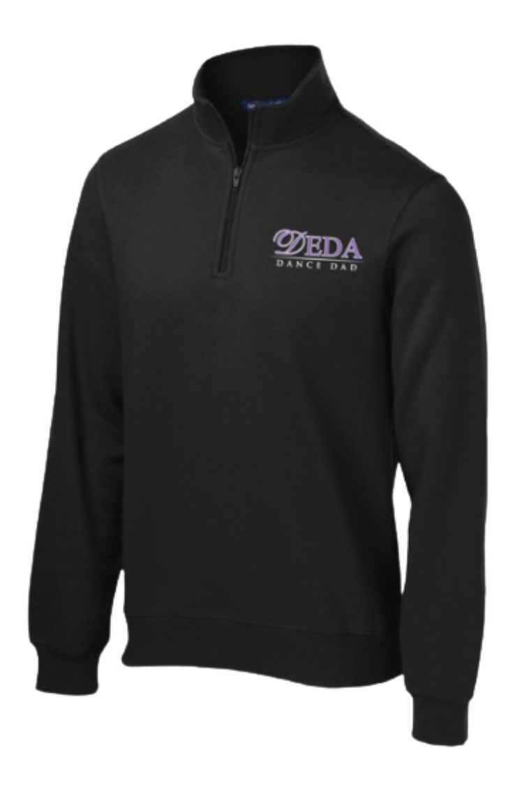 DEDA Dad ¼ Zip Black Sweatshirt - Embroidered Logo