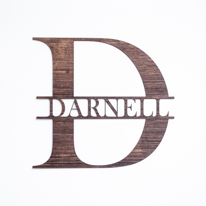 Bold - Split Monogram Wall or Door Sign - Personalized