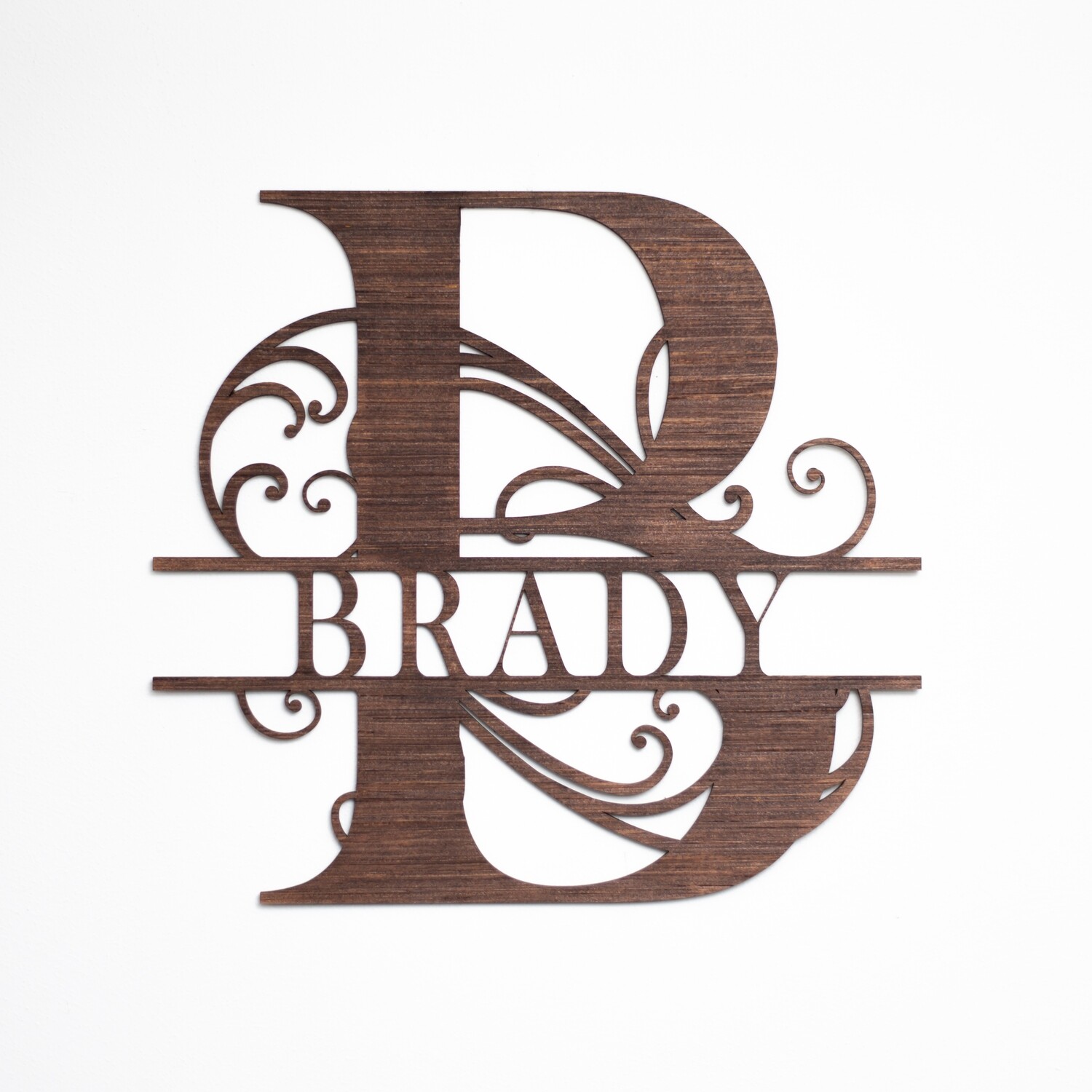 Fancy Whimsical - Split Monogram Wall or Door Sign - Personalized