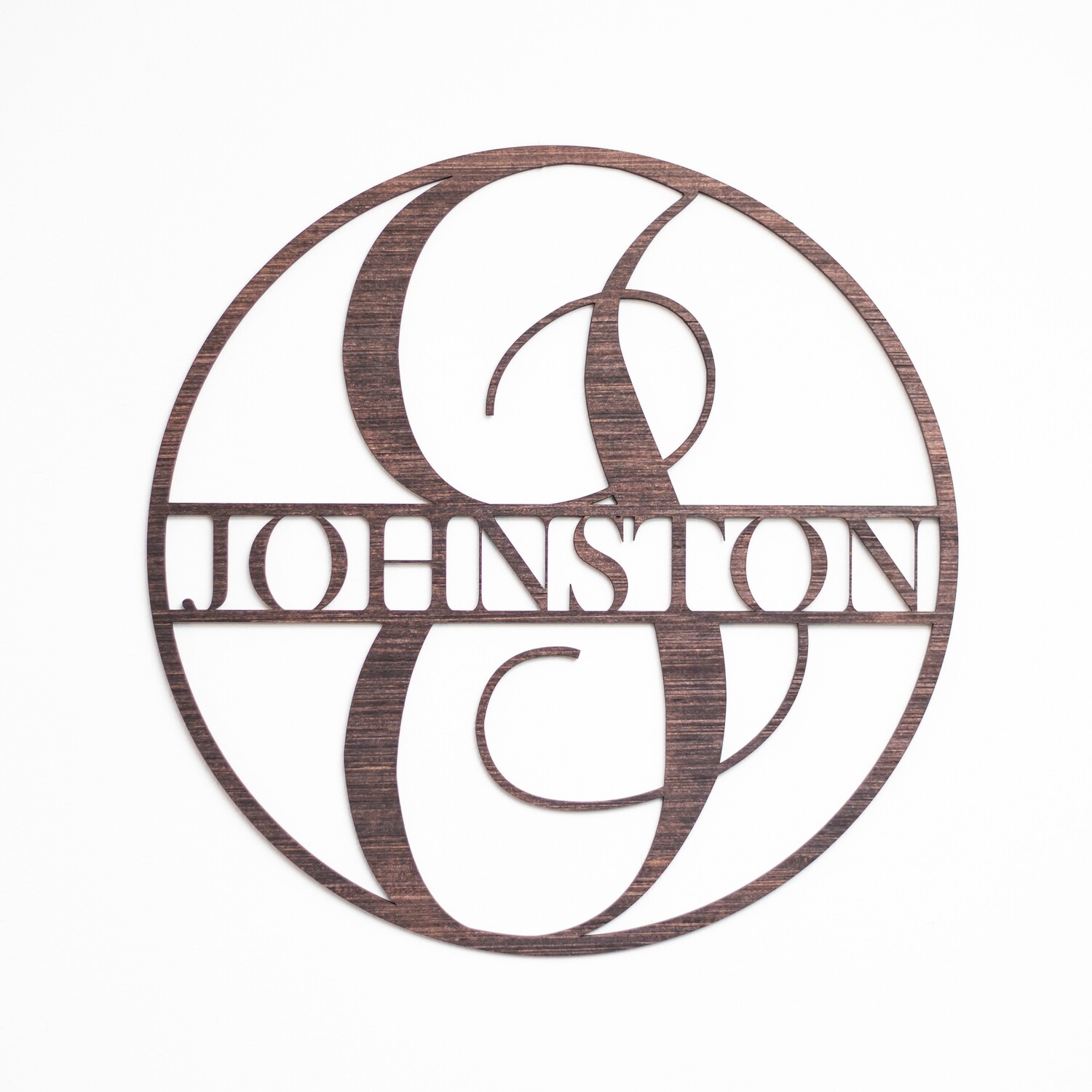 Classic Circle - Split Monogram Wall or Door Sign - Personalized