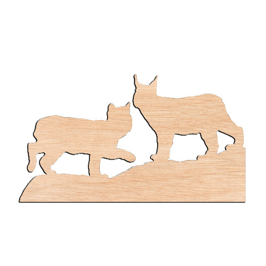 Bobcat &amp; Lynx - Raw Wood Cutout