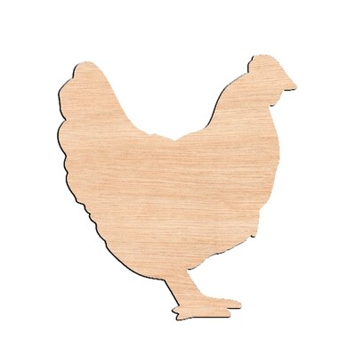 Chicken - Raw Wood Cutout