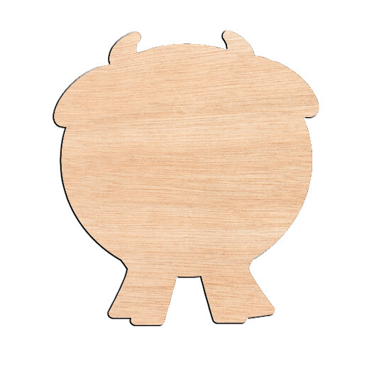 Fat Cow - Raw Wood Cutout