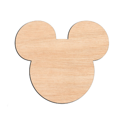Mouse Head - Raw Wood Cutout
