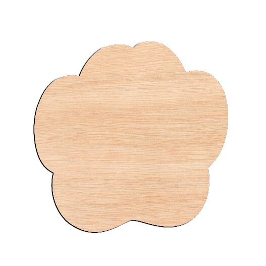 Paw Print - Raw Wood Cutout