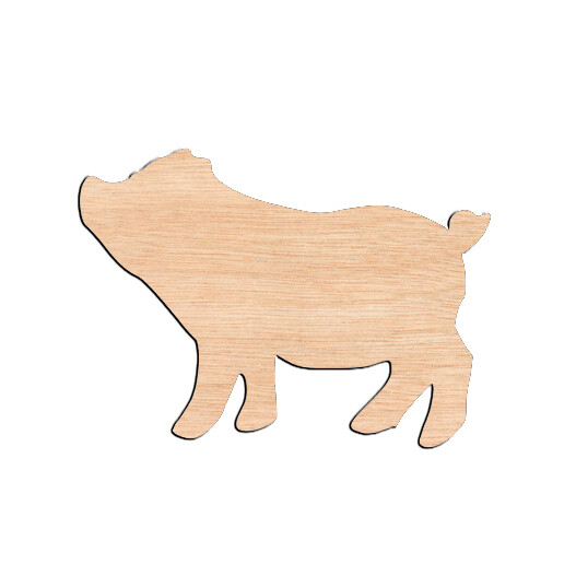 Pig - Raw Wood Cutout