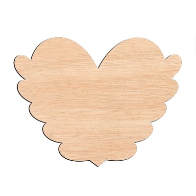 Heart with 10 Mini Hearts - Raw Wood Cutout