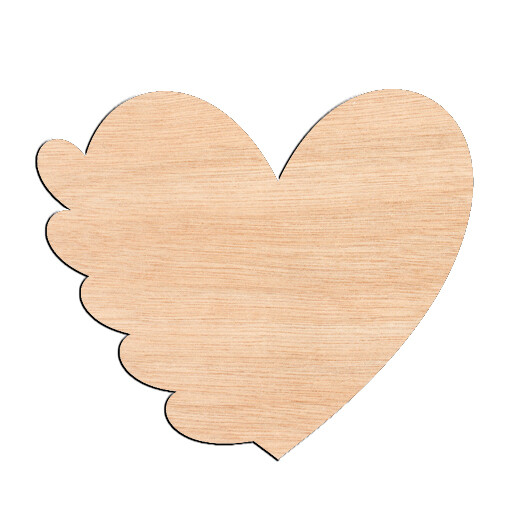 Heart with 5 Mini Hearts - Raw Wood Cutout