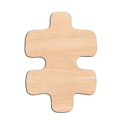 Puzzle Piece Double Sided - Raw Wood Cutout