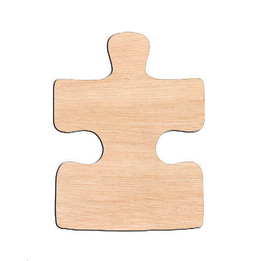 Puzzle Piece Single Sided - Raw Wood Cutout