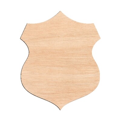 Ornate Shield - Raw Wood Cutout