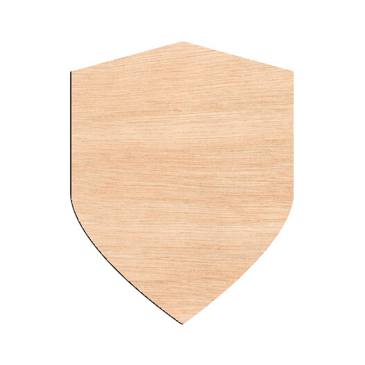 Simple Shield - Raw Wood Cutout