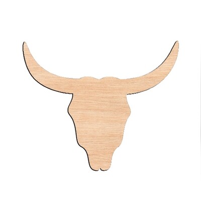 Bull Skeleton - Raw Wood Cutout