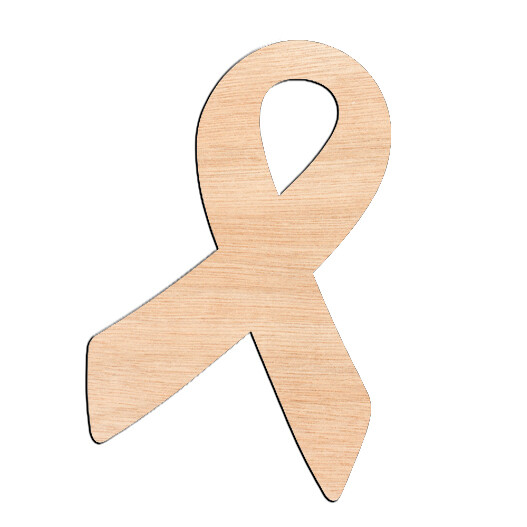 Awareness Ribbon - Raw Wood Cutout