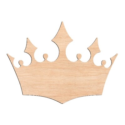 Ornate Crown - Raw Wood Cutout