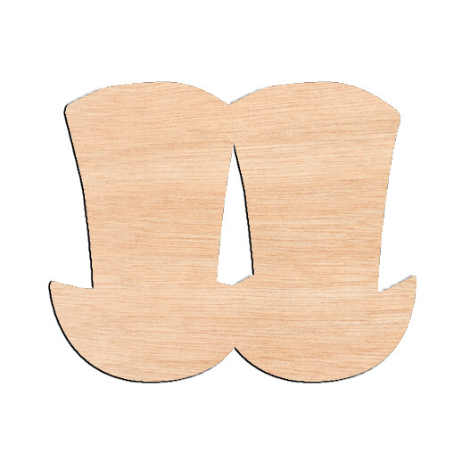 Double Top Hats - Raw Wood Cutout
