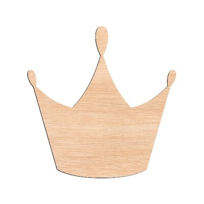 Princess Crown - Raw Wood Cutout