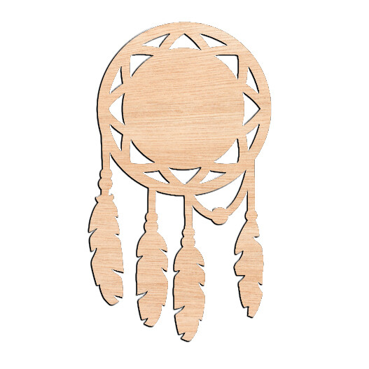Dream Catcher - Raw Wood Cutout