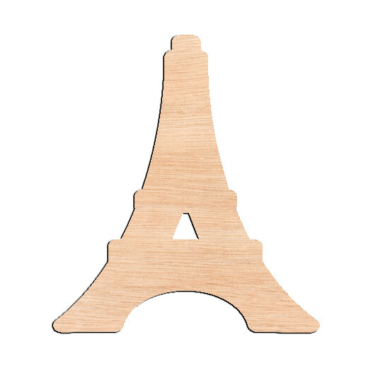 Eiffel Tower - Raw Wood Cutout