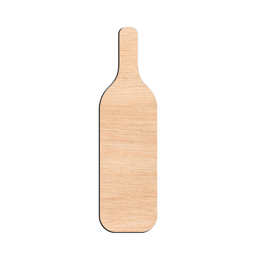 Wine Bottle - Raw Wood Cutout