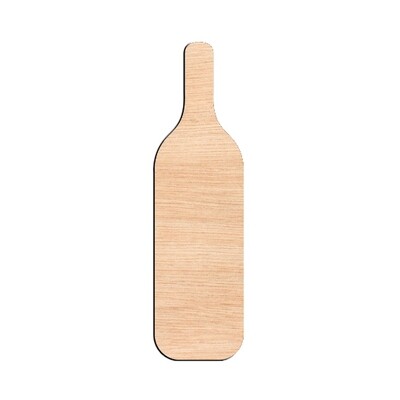 Wine Bottle - Raw Wood Cutout