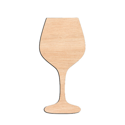 Wine Glass - Raw Wood Cutout