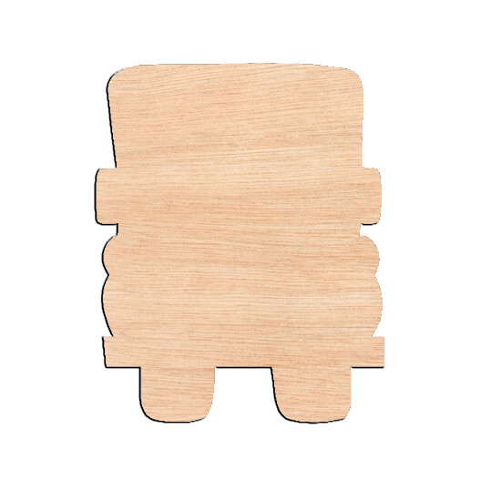 Truck Rear View - Raw Wood Cutout
